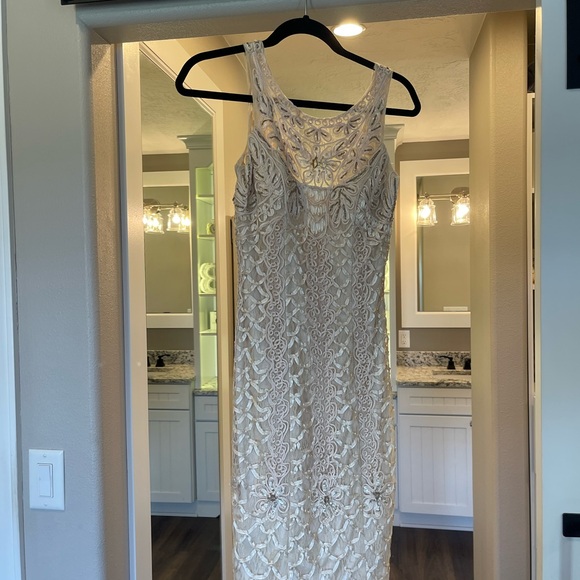 Sue Wong designer dress. Creme/champagne in color. Intricate details. - Picture 7 of 8